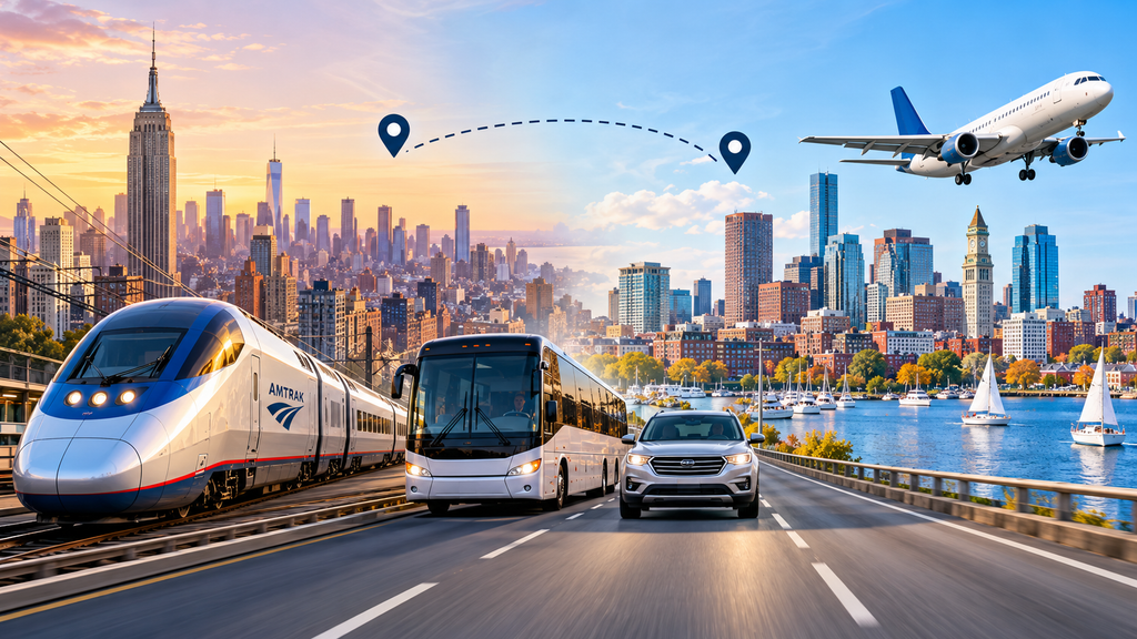 New York City to Boston Travel Options at a Glance