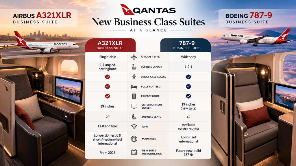Qantas New Business Class Suites at a Glance