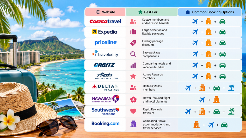 Quick Comparison of the Best Hawaii Vacation Package Websites