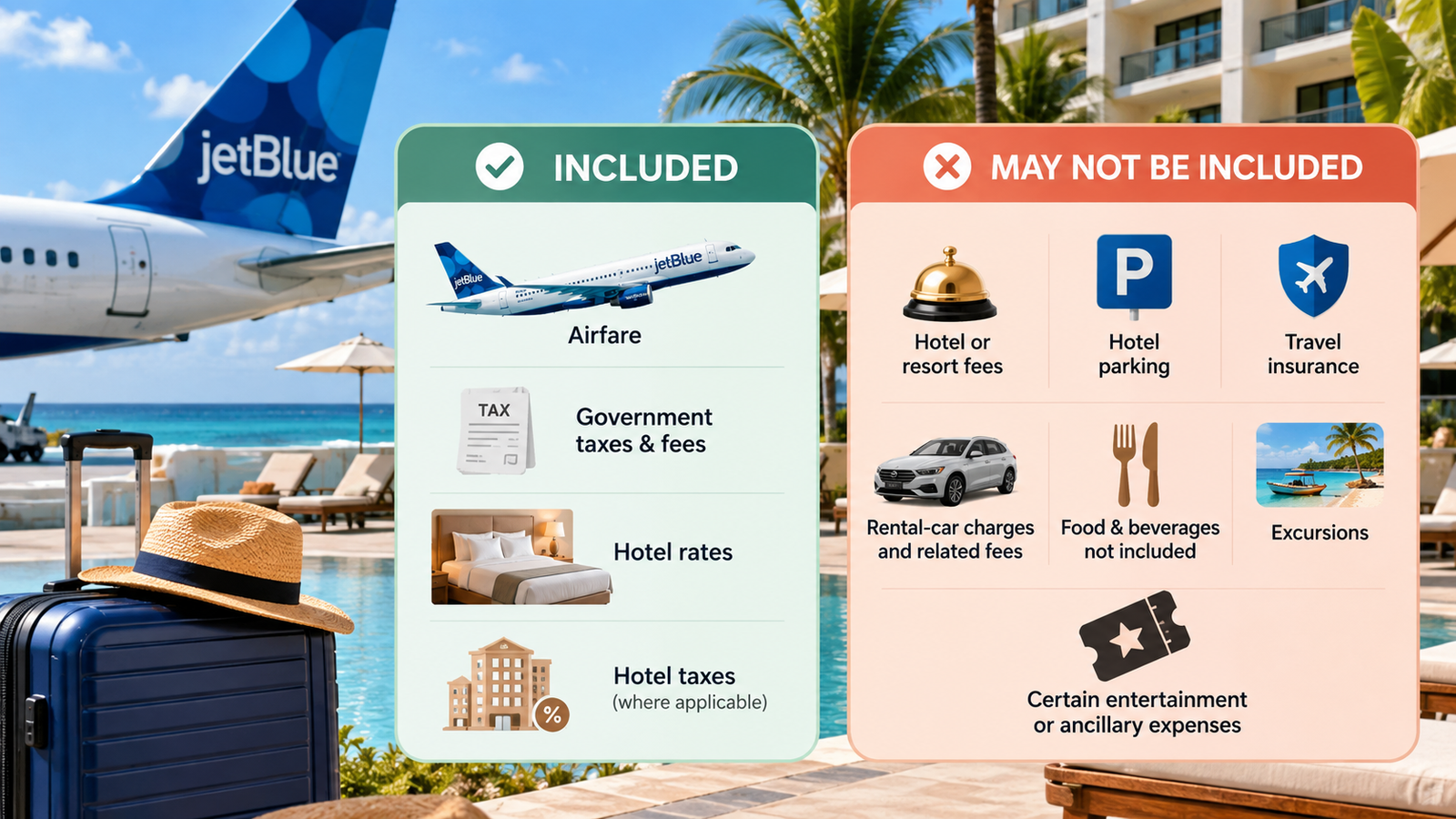 What Is Included in the Advertised JetBlue Vacations Price?