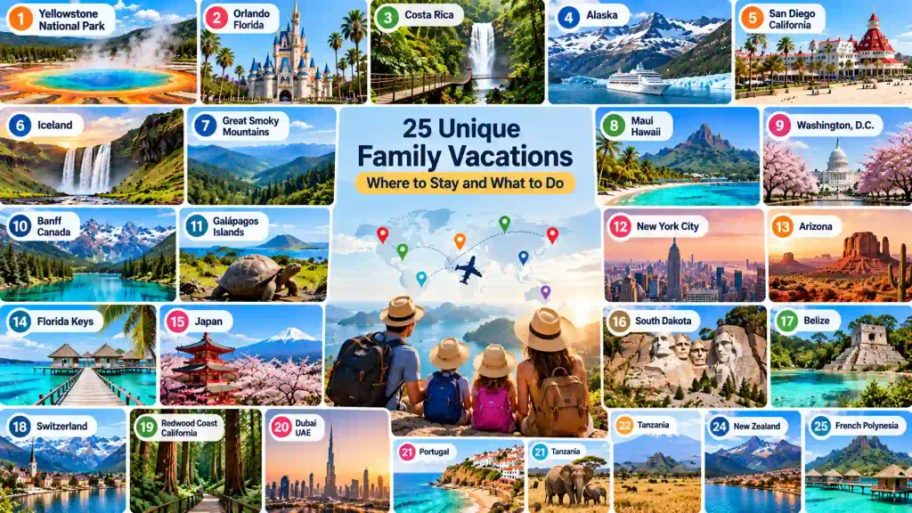 25 Unique Family Vacations at a Glance