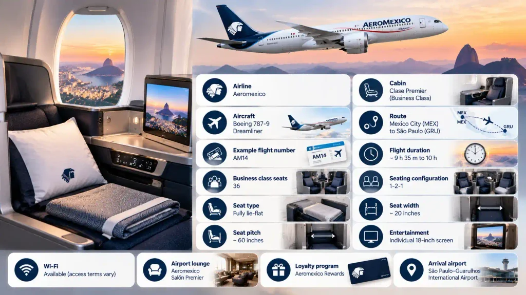 Aeromexico Boeing 787-9 Business Class at a Glance