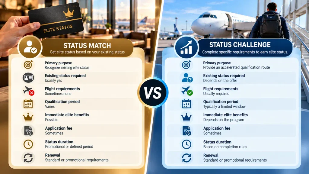 Airline Status Match vs. Status Challenge: Key Differences