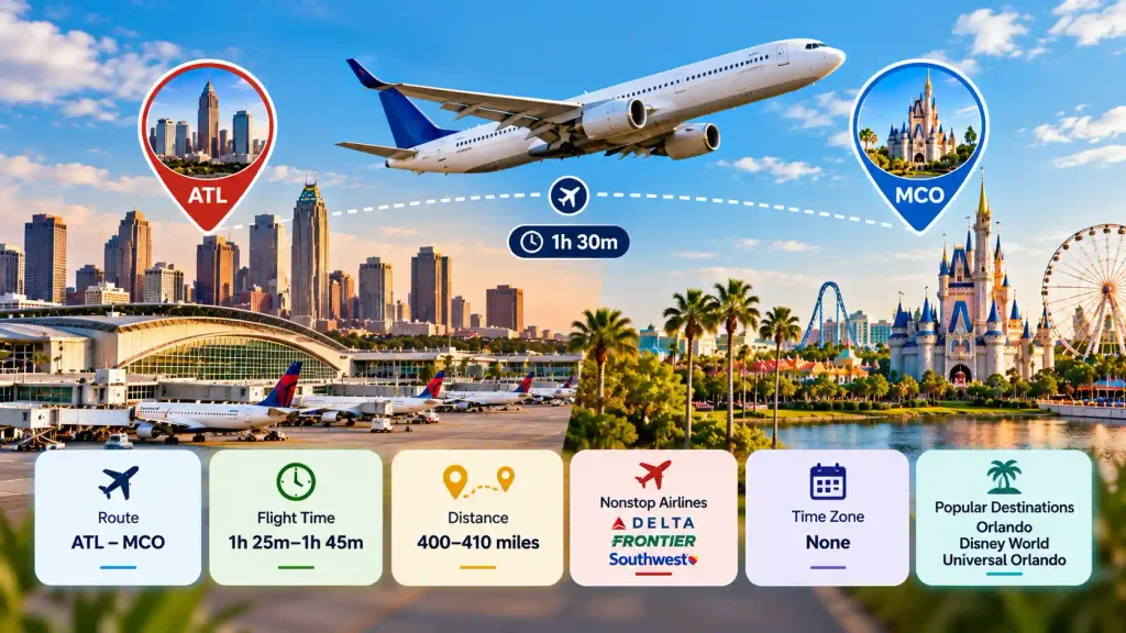 Atlanta to Orlando Flights at a Glance
