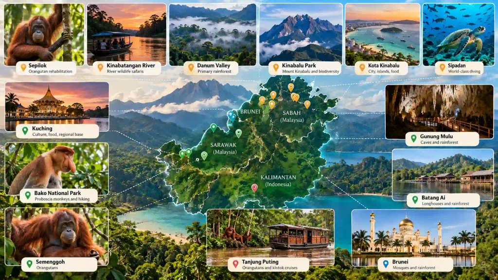 Borneo Highlights at a Glance