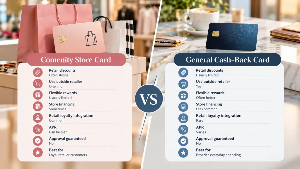 Comenity Store Cards vs. General Cash-Back Cards