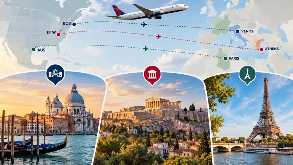 Delta's New European Routes for 2027 at a Glance
