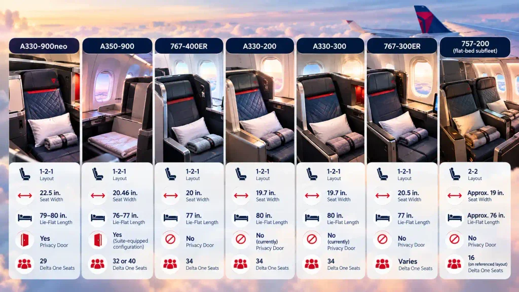 Delta One Seats at a Glance