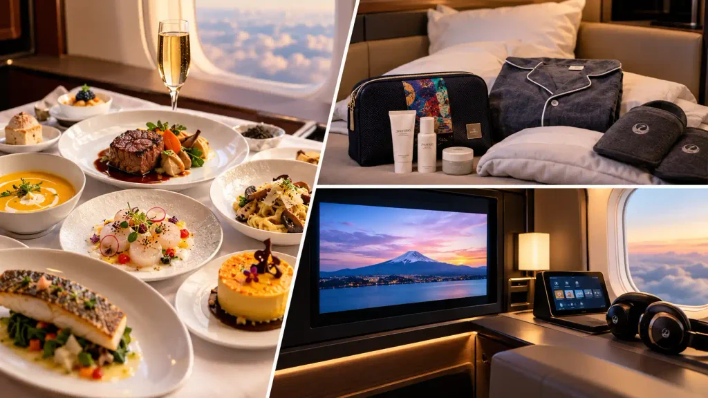 Dining on Japan Airlines First Class