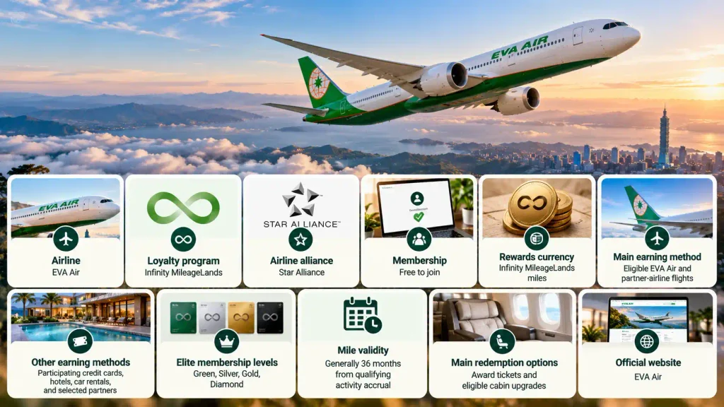 EVA Air Infinity MileageLands at a Glance
