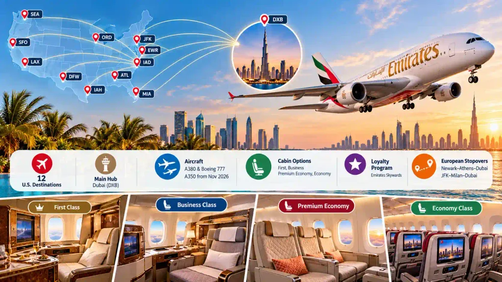 Emirates Flights From the U.S. at a Glance