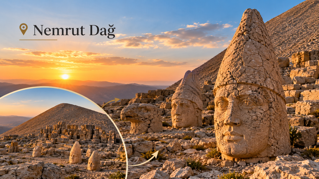 Giant Stone Heads Stand on Mount Nemrut
