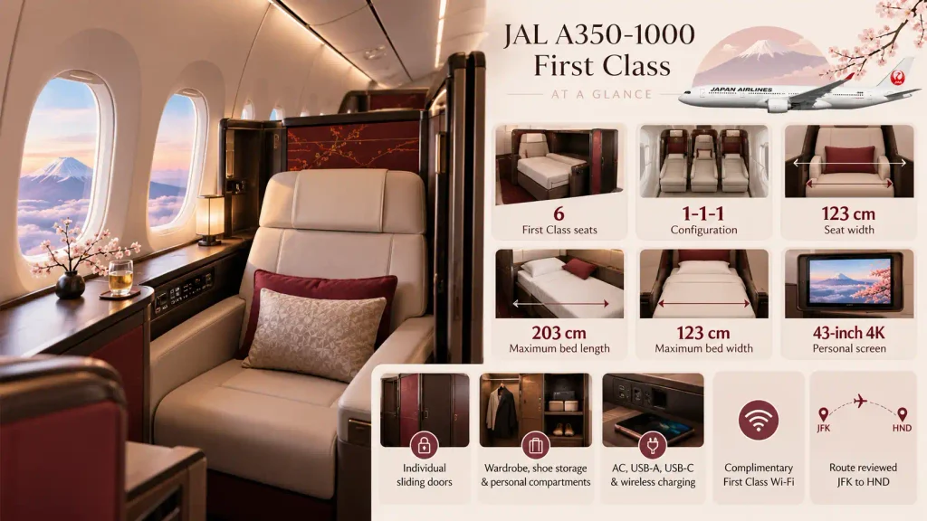 Japan Airlines A350-1000 First Class at a Glance