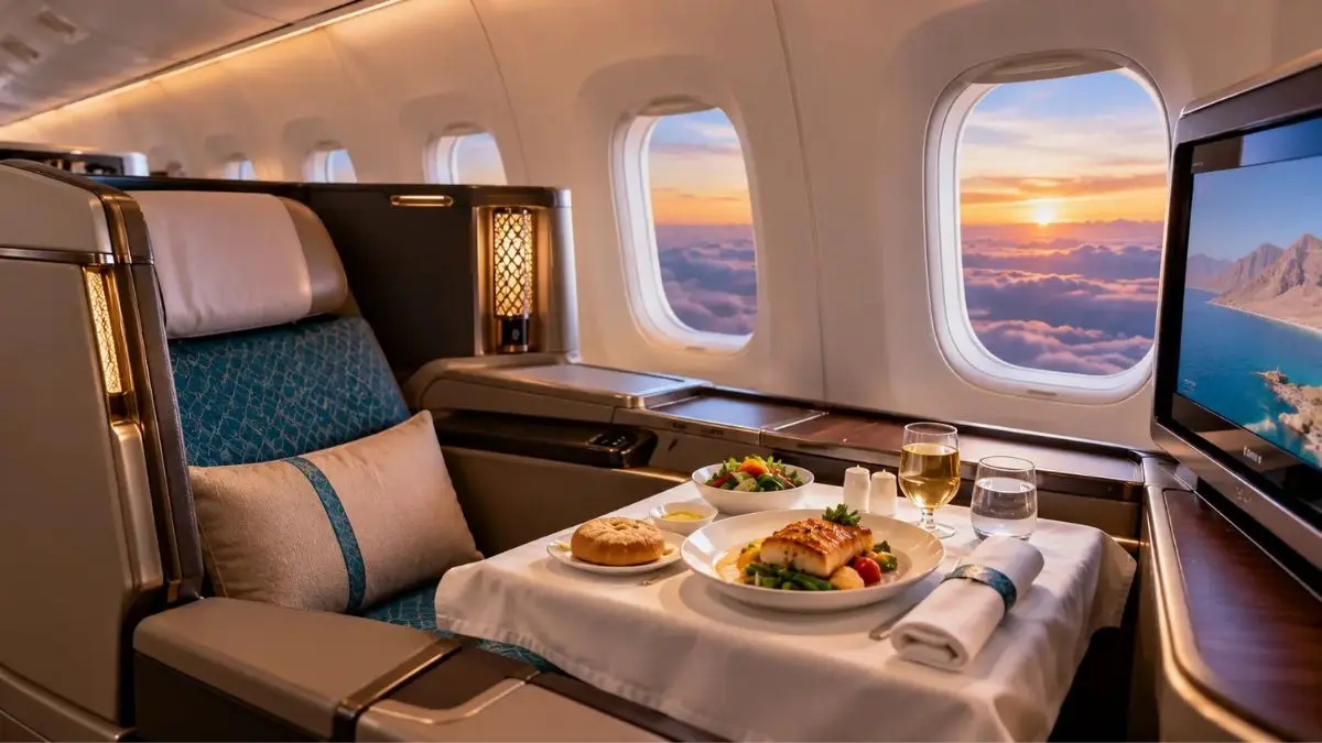 Oman Air Boeing 787-9 Business Class: Dining & Comfort