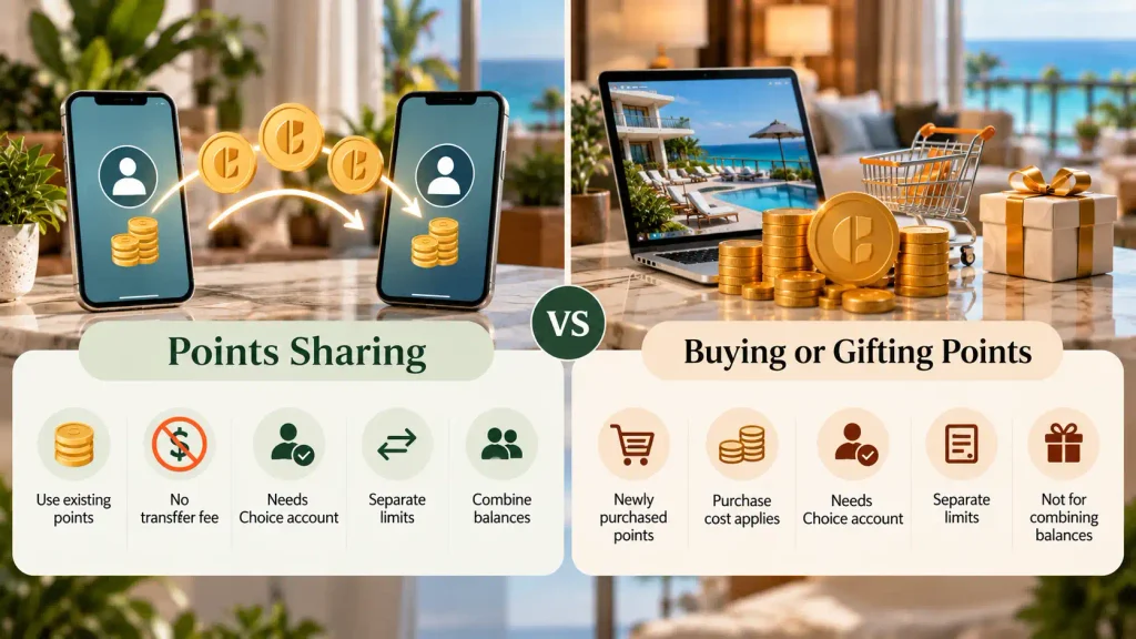 Points Sharing vs. Buying or Gifting Choice Privileges Points