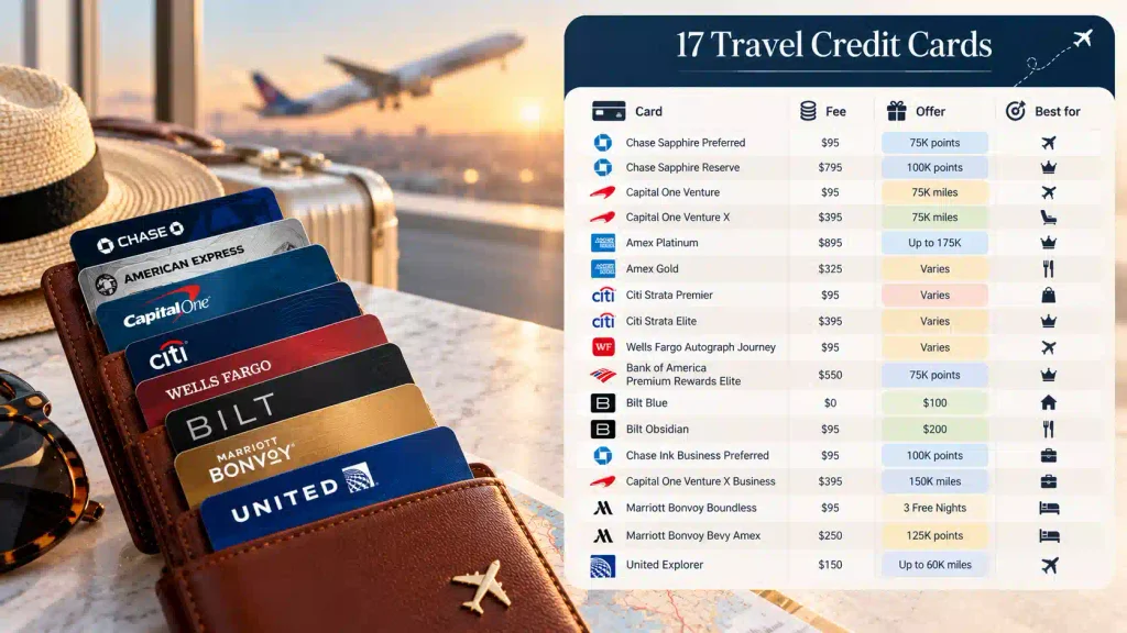 Quick Comparison: 17 Travel Credit Cards for September 2026