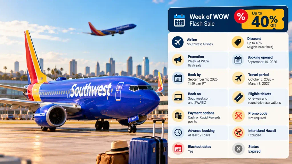 Southwest's September 2026 Flash Sale at a Glance