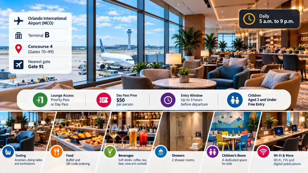 The Club MCO Terminal B at a Glance