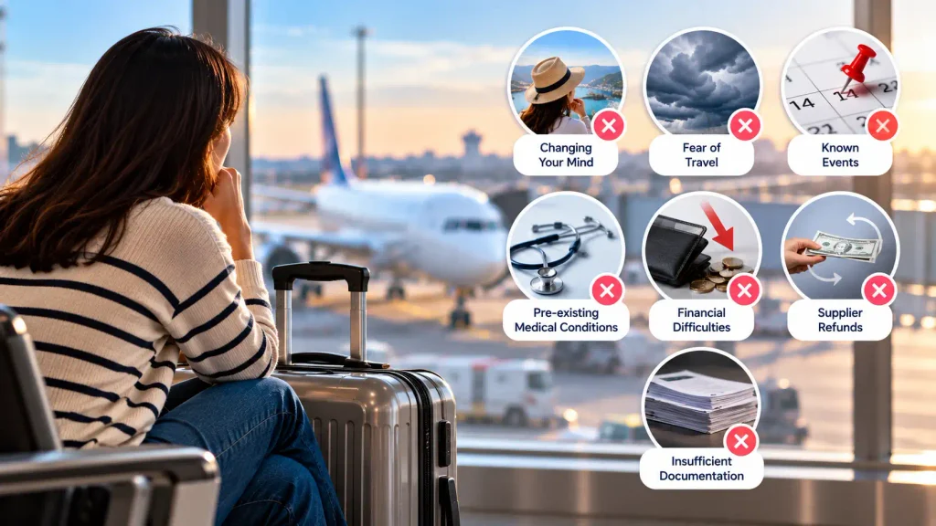 What Flight Cancellation Insurance Usually Does Not Cover