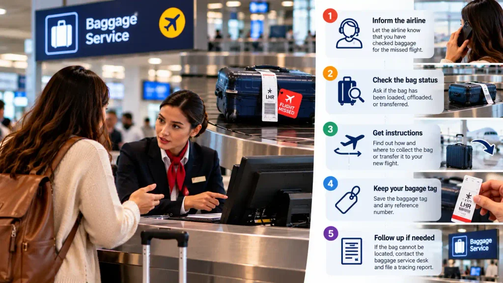 What Happens to Checked Baggage If You Miss Your Flight?