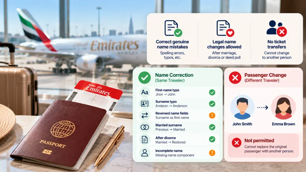 What Is the Emirates Name Change and Correction Policy?